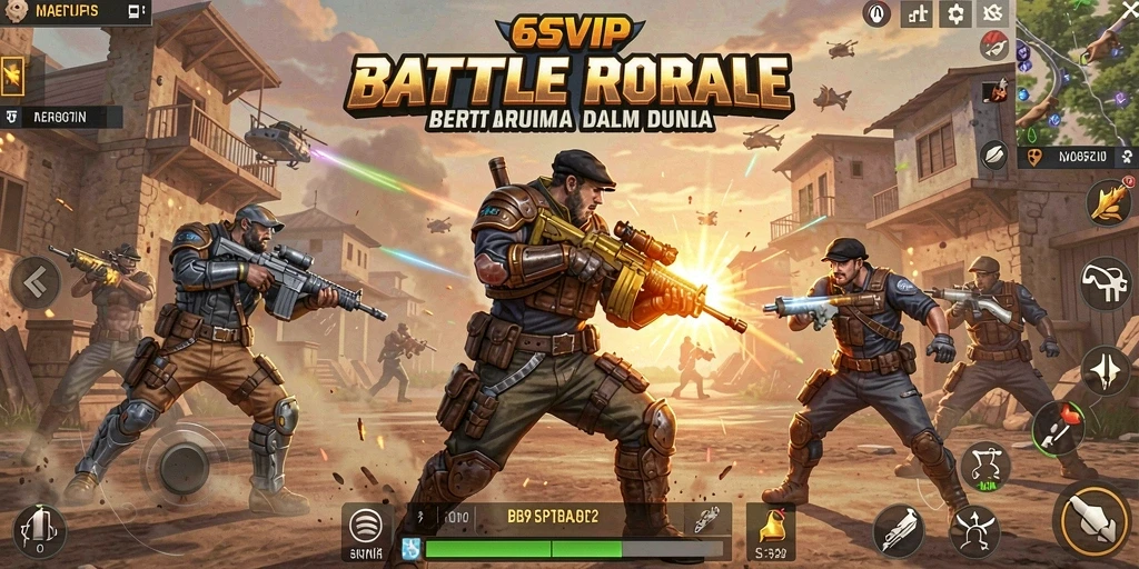 Screenshot gameplay menunjukkan aksi seru pertarungan di 6SVIP.