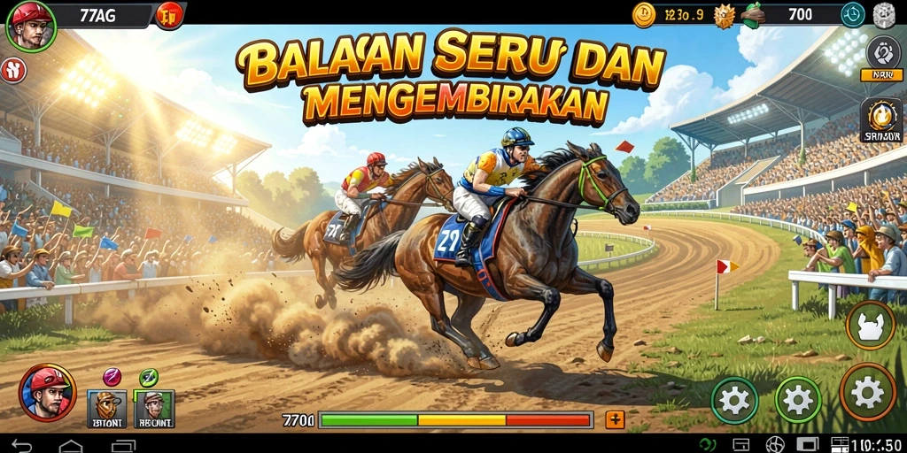 Tampilan gameplay Racing yang mendebarkan dalam 77AG.