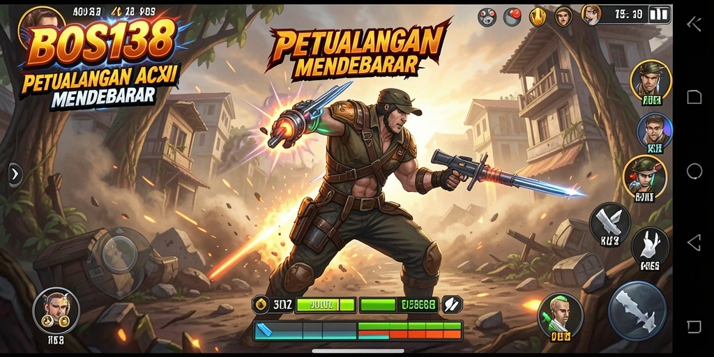 Screenshot gameplay menampilkan aksi pertempuran seru di BOS138.