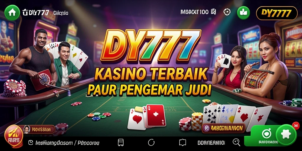 Screenshot utama DY777 menampilkan gameplay Kasino yang mendebarkan dan interaktif.