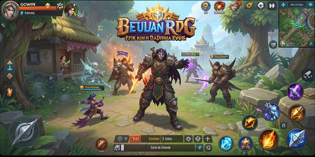 Screenshot GOWIN menampilkan aksi seru dalam petualangan RPG.