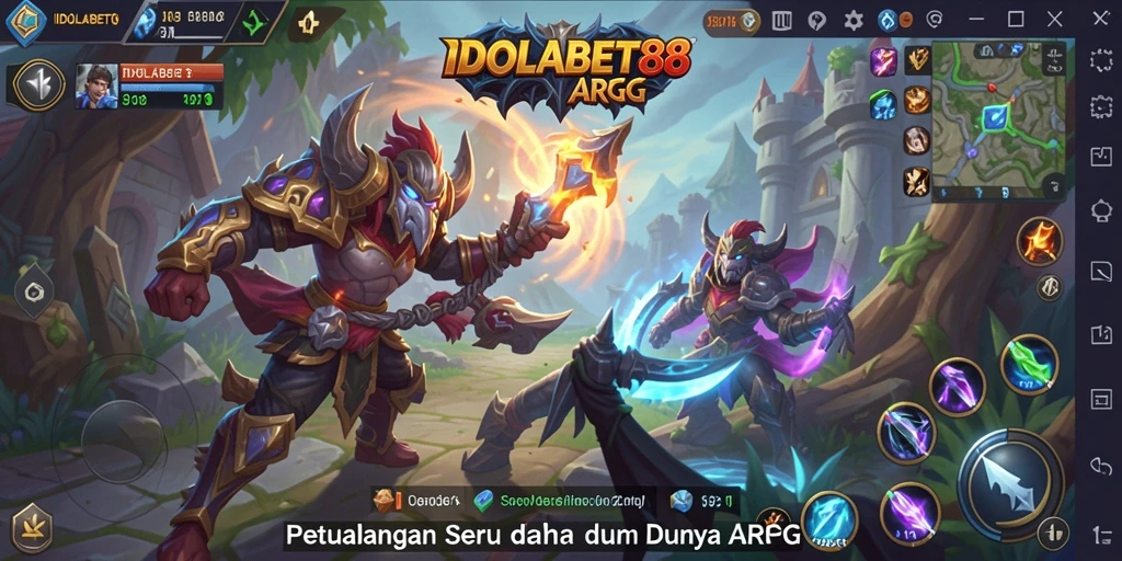 Menampilkan aksi seru dalam gameplay ARPG IDOLABET88.