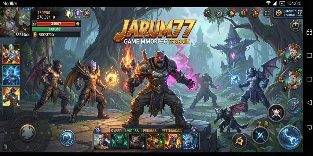 Screenshot dari gameplay JARUM77 yang menampilkan aksi petualangan MMORPG.