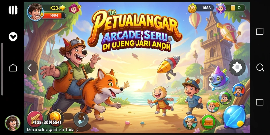 Screenshot utama K234 menunjukkan aksi seru gameplay arcade.