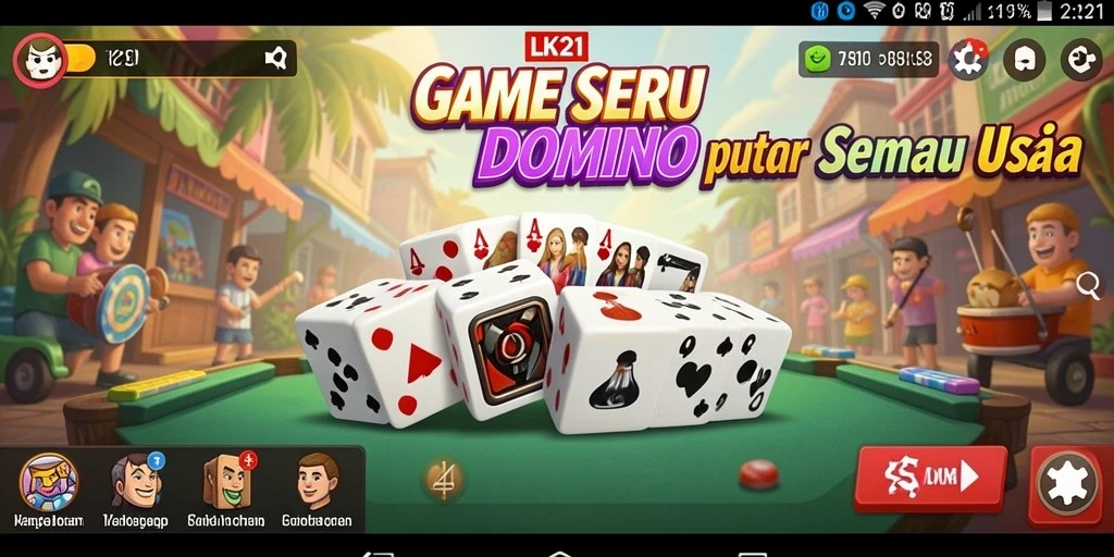 Tampilan gameplay seru dalam game Domino LK21.