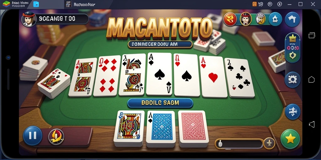 Tampilan gameplay seru dari MACANTOTO, nikmati keseruan permainan domino.
