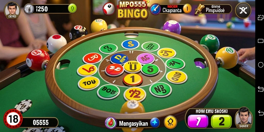 Tampilan gameplay seru Bingo di MPO555 dengan teman-teman.