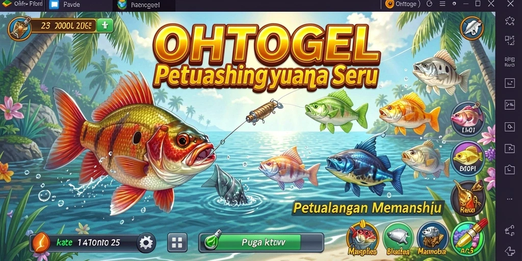 Tampilan gameplay OHTOGEL dengan aksi memancing yang mendebarkan.