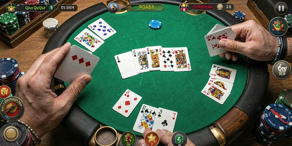 Tangkapan layar gameplay QiuQiu yang seru di POA88.