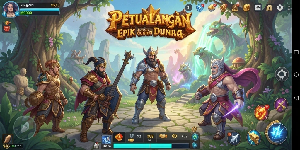 Grafik menakjubkan dari gameplay RPG V07 yang menarik.