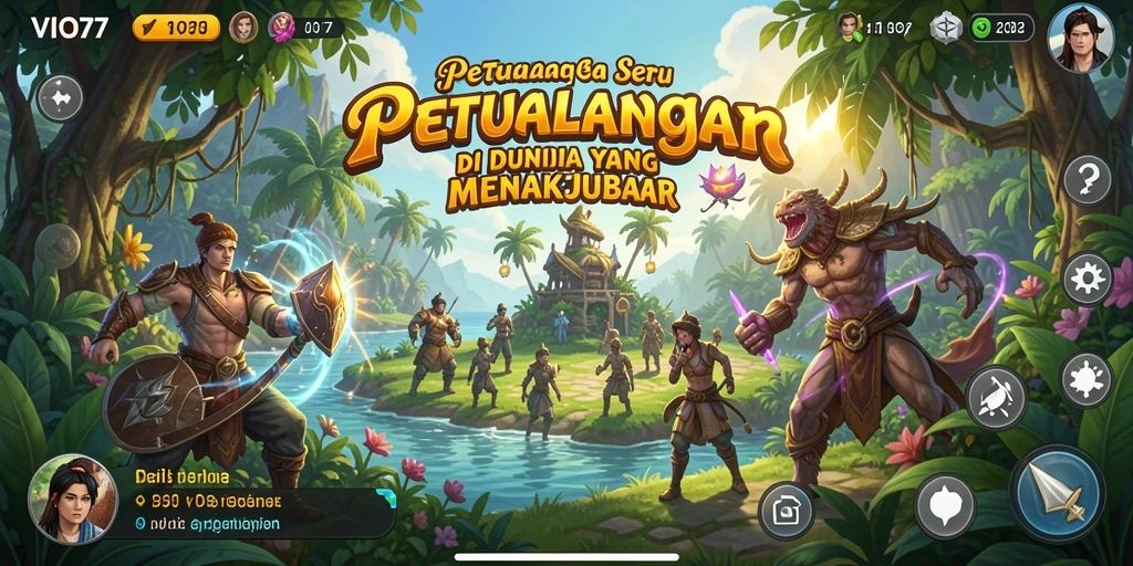 Tangkapan layar gameplay VIO77 yang menampilkan petualangan seru di dunia fantasi.
