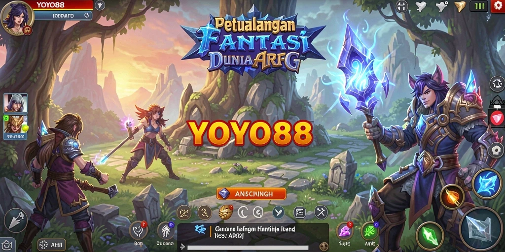Tampilan screenshot <strong>YOYO88</strong> menunjukkan aksi pertarungan yang mendebarkan di dunia fantasi.